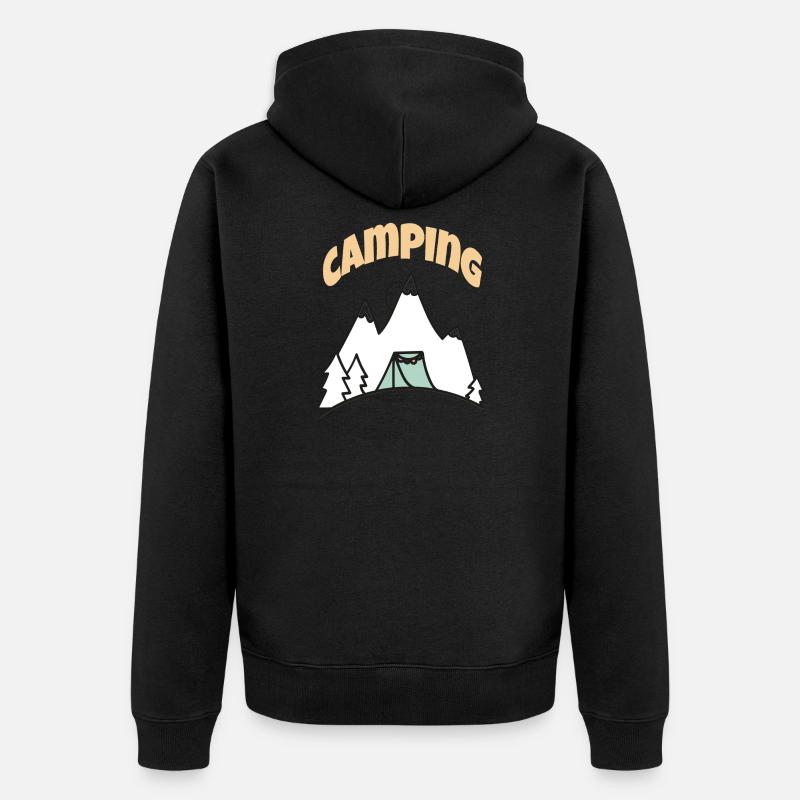 Leben auf dem Campingplatz - Unisex Premium Bio Zip Hoodie - Schwarz