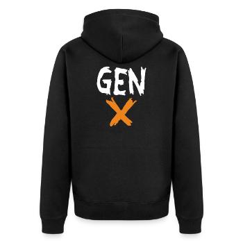 Generation Xclusive - Unisex Premium Organic Zip Hoodie - black - Back - Nico (187cm)