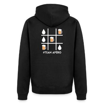Aperitif team, beer, beer fan - Unisex Premium Organic Zip Hoodie - black - Back - Nico (187cm)
