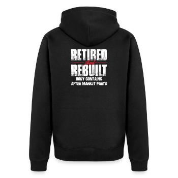 Récupération d’une chirurgie de remplacement de la hanche reconstruite à la retraite - Veste à capuche bio Premium Unisexe - noir - Dos - Nico (187cm)