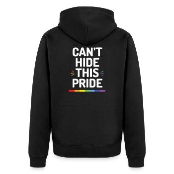 Pride Month - Ich kann diesen Stolz nicht verbergen - Unisex Premium Bio Zip Hoodie - Schwarz - Hinten - Nico (187cm)