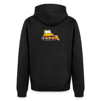Bagger Baustelle Baggerfahrer - Unisex Premium Bio Zip Hoodie - Schwarz - Hinten - Nico (187cm)