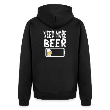 Batterie faible Besoin de plus de bière - Veste à capuche bio Premium Unisexe - noir - Dos - Nico (187cm)