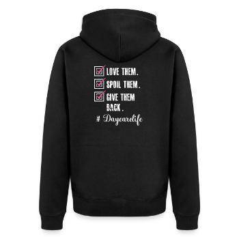 Fournisseur de services de garde Love Enseignante en garderie - Veste à capuche bio Premium Unisexe - noir - Dos - Nico (187cm)