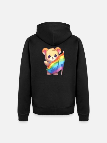 Love is a Bear Necessity - Unisex Premium Organic Zip Hoodie - black