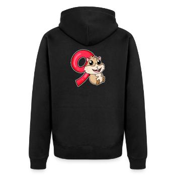 9 Birthday 9 years old with animal motif - nine - Unisex Premium Organic Zip Hoodie - black - Back - Nico (187cm)
