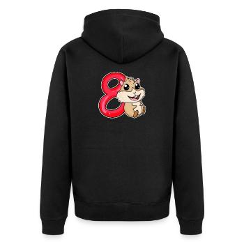 8 Birthday 8 years old with animal motif - eight - Unisex Premium Organic Zip Hoodie - black - Back - Nico (187cm)
