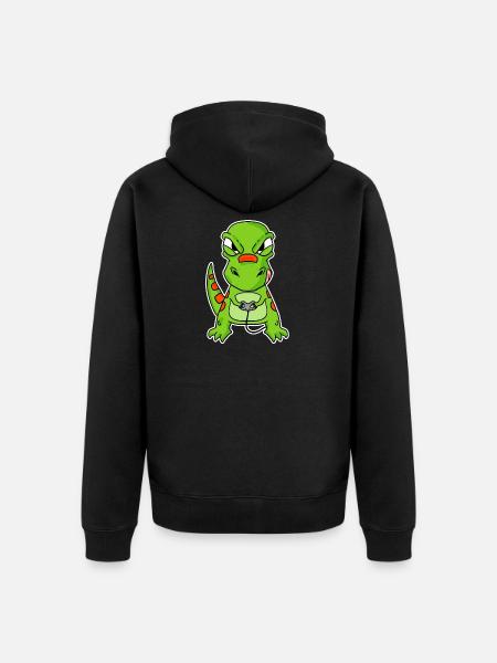 Dino Gamer Gaming Zocken Zocker - Unisex Premium Organic Zip Hoodie - black