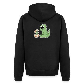 Dinosaure avec bébé dinosaure - Dino - Veste à capuche bio Premium Unisexe - noir - Dos - Nico (187cm)