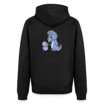 Dinosaure avec bébé dinosaure - Dino - Veste à capuche bio Premium Unisexe - noir - Dos - Nico (187cm)