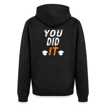 Vous l’avez fait graduation cool design - Veste à capuche bio Premium Unisexe - noir - Dos - Nico (187cm)