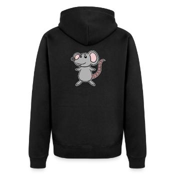Dessin animé de souris - Veste à capuche bio Premium Unisexe - noir - Dos - Nico (187cm)