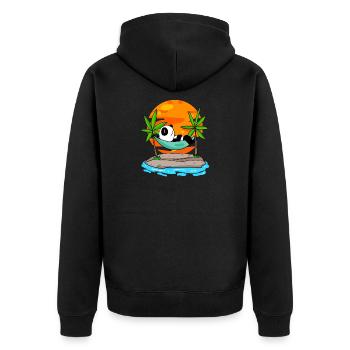 Panda on the beach - Unisex Premium Organic Zip Hoodie - black - Back - Nico (187cm)