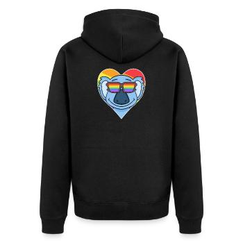 Arc-en-ciel - Koala avec lunettes et cœur - Veste à capuche bio Premium Unisexe - noir - Dos - Nico (187cm)