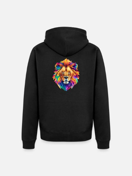 Lion's head - Unisex Premium Organic Zip Hoodie - black