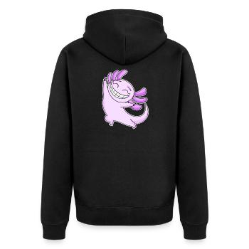 Joyeux Axolotl - Veste à capuche bio Premium Unisexe - noir - Dos - Nico (187cm)