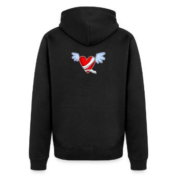 Coeur Ange Ailes d’Ange - Veste à capuche bio Premium Unisexe - noir - Dos - Nico (187cm)