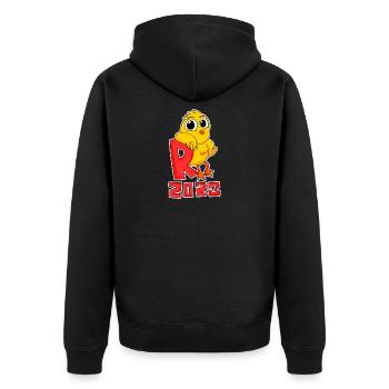 Rente 2023 Ruhestand Renteneintritt Rentner - Unisex Premium Bio Zip Hoodie - Schwarz - Hinten - Nico (187cm)