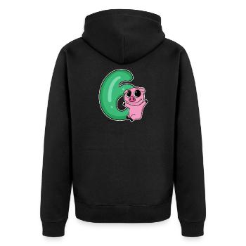 6 Anniversaire 6 ans avec motif animal - Six - Veste à capuche bio Premium Unisexe - noir - Dos - Nico (187cm)