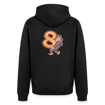 8 Birthday 8 years old with animal motif - eight - Unisex Premium Organic Zip Hoodie - black - Back - Nico (187cm)
