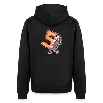 5 Birthday 5 years old with animal motif - five - Unisex Premium Organic Zip Hoodie - black - Back - Nico (187cm)