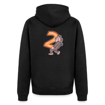 2 birthday 2 years old with animal motif - two - Unisex Premium Organic Zip Hoodie - black - Back - Nico (187cm)