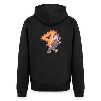 4 ans 4 ans avec motif animal - quatre - Veste à capuche bio Premium Unisexe - noir - Dos - Nico (187cm)
