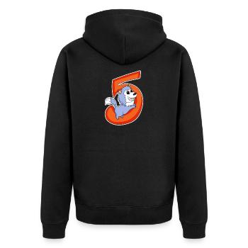 5 Birthday 5 Year Old with Animal Motif - Five - Unisex Premium Organic Zip Hoodie - black - Back - Nico (187cm)