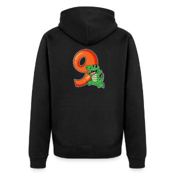9 Birthday 9 years old with animal motif - nine - Unisex Premium Organic Zip Hoodie - black - Back - Nico (187cm)