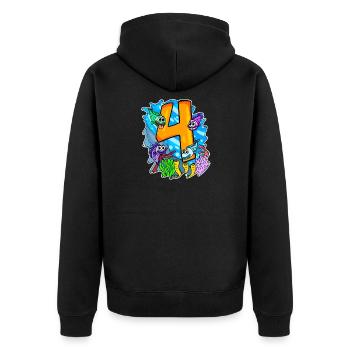 4 ans 4 ans avec motif animal - quatre - Veste à capuche bio Premium Unisexe - noir - Dos - Nico (187cm)