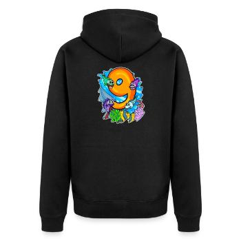 9 Jahre alt - 9. Geburtstag mit Tier Motiv - Unisex Premium Bio Zip Hoodie - Schwarz - Hinten - Nico (187cm)