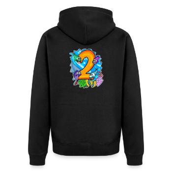 2 birthday 2 years old with animal motif - two - Unisex Premium Organic Zip Hoodie - black - Back - Nico (187cm)