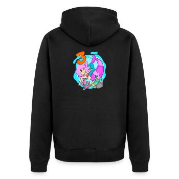 Girl 3 years old 3rd birthday mermaid - Unisex Premium Organic Zip Hoodie - black - Back - Nico (187cm)