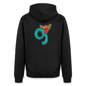 9 Birthday 9 years old with animal motif - nine - Unisex Premium Organic Zip Hoodie - black - Back - Nico (187cm)
