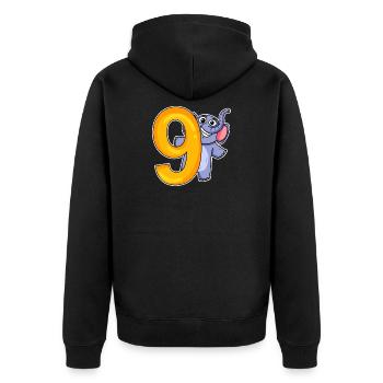 9 Birthday 9 years old with animal motif - nine - Unisex Premium Organic Zip Hoodie - black - Back - Nico (187cm)