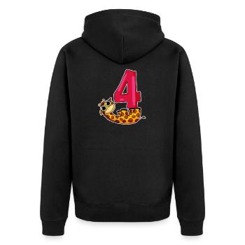 4th birthday motif giraffe - four years old - Unisex Premium Organic Zip Hoodie - black - Back - Nico (187cm)