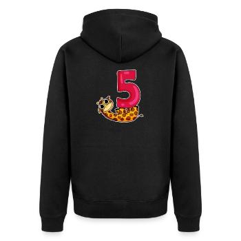 5 Motif d’anniversaire Girafe - Cinq ans - Veste à capuche bio Premium Unisexe - noir - Dos - Nico (187cm)
