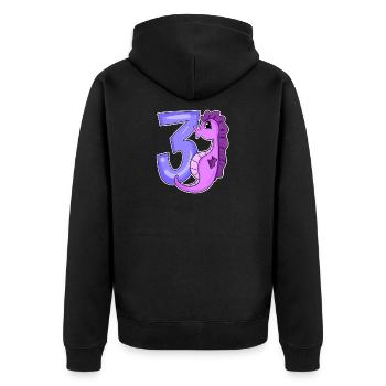 3rd birthday motif seahorse - three years old - Unisex Premium Organic Zip Hoodie - black - Back - Nico (187cm)