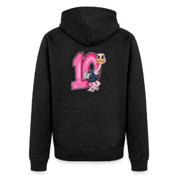 10th birthday motif bouquet - ten years old - Unisex Premium Organic Zip Hoodie - black - Back - Nico (187cm)