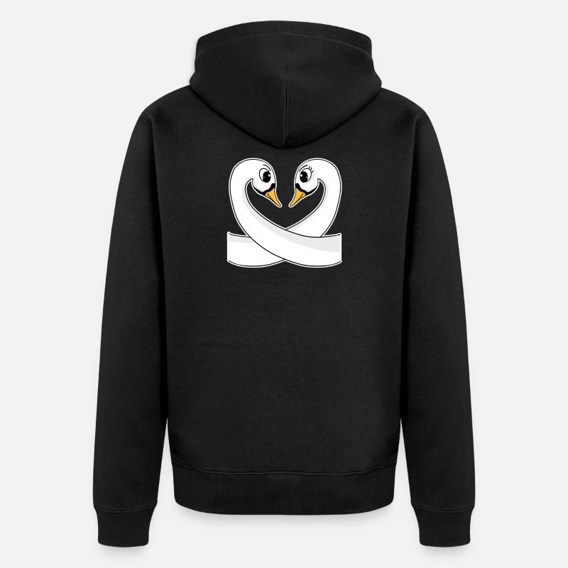 Deux cygnes - Veste à capuche bio Premium Unisexe - noir