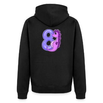 8e anniversaire Motif Seahorse - huit ans - Veste à capuche bio Premium Unisexe - noir - Dos - Nico (187cm)