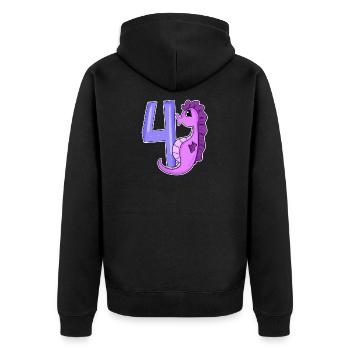 4th birthday motif seahorse - four years old - Unisex Premium Organic Zip Hoodie - black - Back - Nico (187cm)