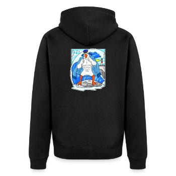 Muscles Seagull Sea North Sea Cadeau - Veste à capuche bio Premium Unisexe - noir - Dos - Nico (187cm)