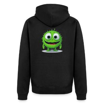 Petit monstre vert - Veste à capuche bio Premium Unisexe - noir - Dos - Nico (187cm)