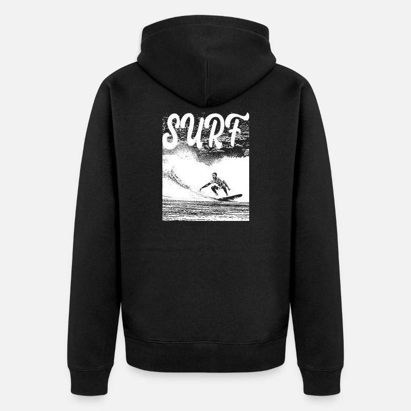 SURFEN - Unisex Premium Bio Zip Hoodie - Schwarz