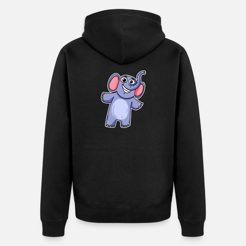Mignon petit éléphant - Veste à capuche bio Premium Unisexe - noir