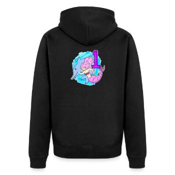 Mädchen - 1. Geburtstag Meerjungfrau - Tochter - Unisex Premium Bio Zip Hoodie - Schwarz - Hinten - Nico (187cm)