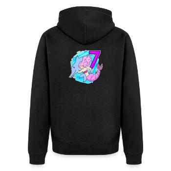 Fille 7 ans 7ème anniversaire sirène - Veste à capuche bio Premium Unisexe - noir - Dos - Nico (187cm)