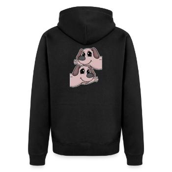 Hund hunde - Unisex Premium Bio Zip Hoodie - Schwarz - Hinten - Nico (187cm)