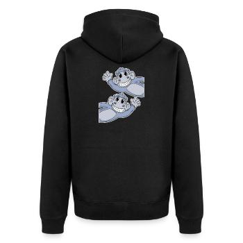 Affe Affen - Unisex Premium Bio Zip Hoodie - Schwarz - Hinten - Nico (187cm)